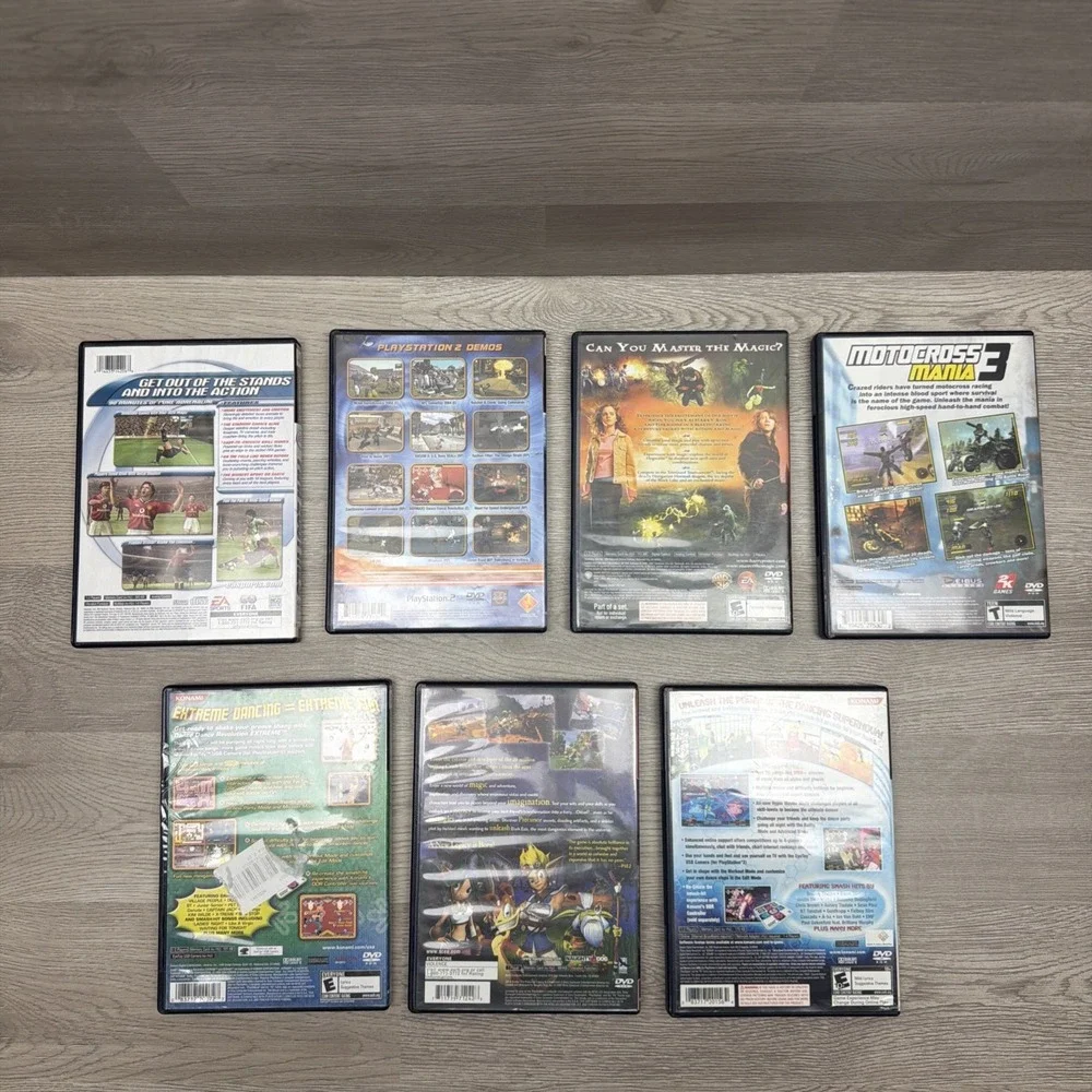 PlayStation 2 Lot Of 7 Games FIFA Dance Dance Motocross Harry Potter Jam Pack